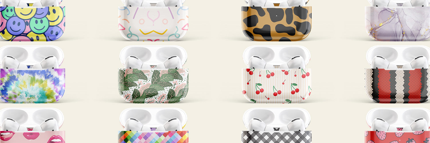 Many Airpod cases with various designs