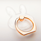 Rose Gold Hoppy Clear Bunny Ring Holder Close Up