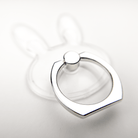 Silver Hoppy Clear Bunny Ring Holder Close Up