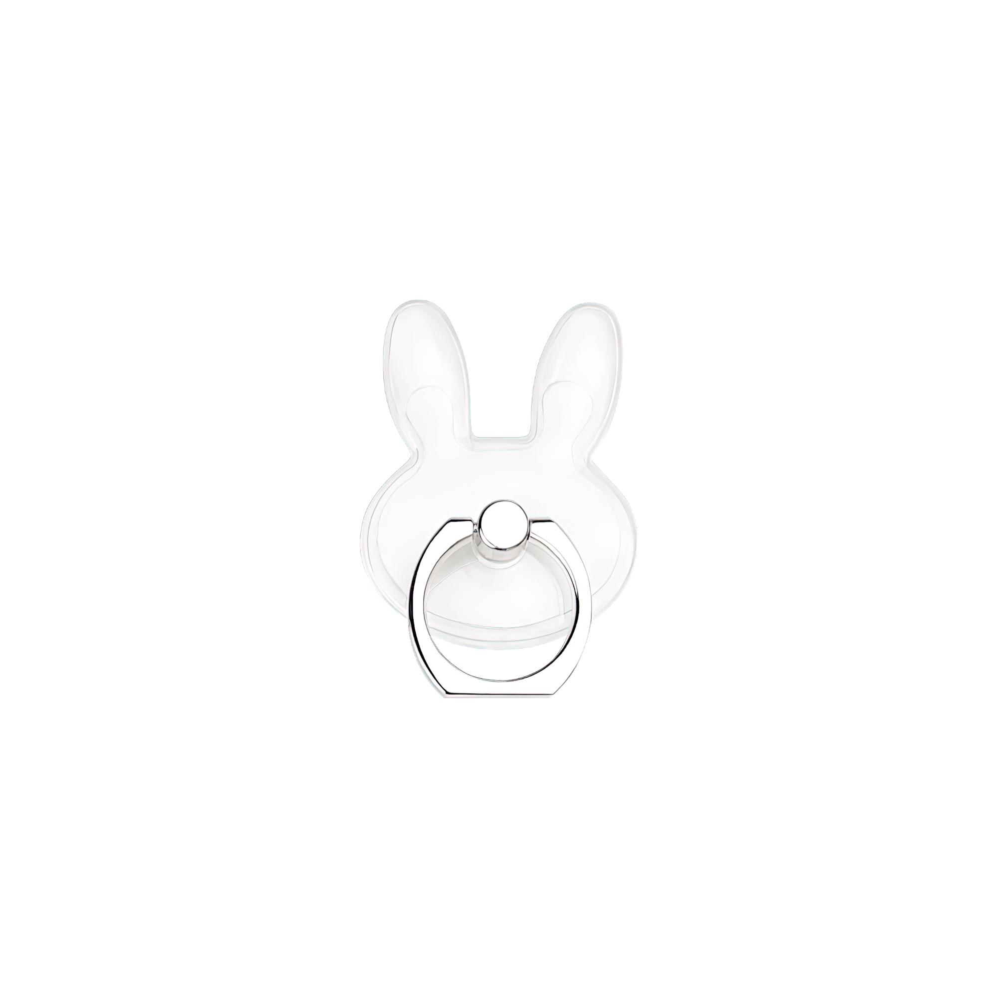 Silver Hoppy Clear Bunny Ring Holder