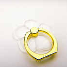 Gold Petal Clear Flower Ring Holder Close Up