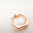 Rose Gold Petal Clear Flower Ring Holder Close Up