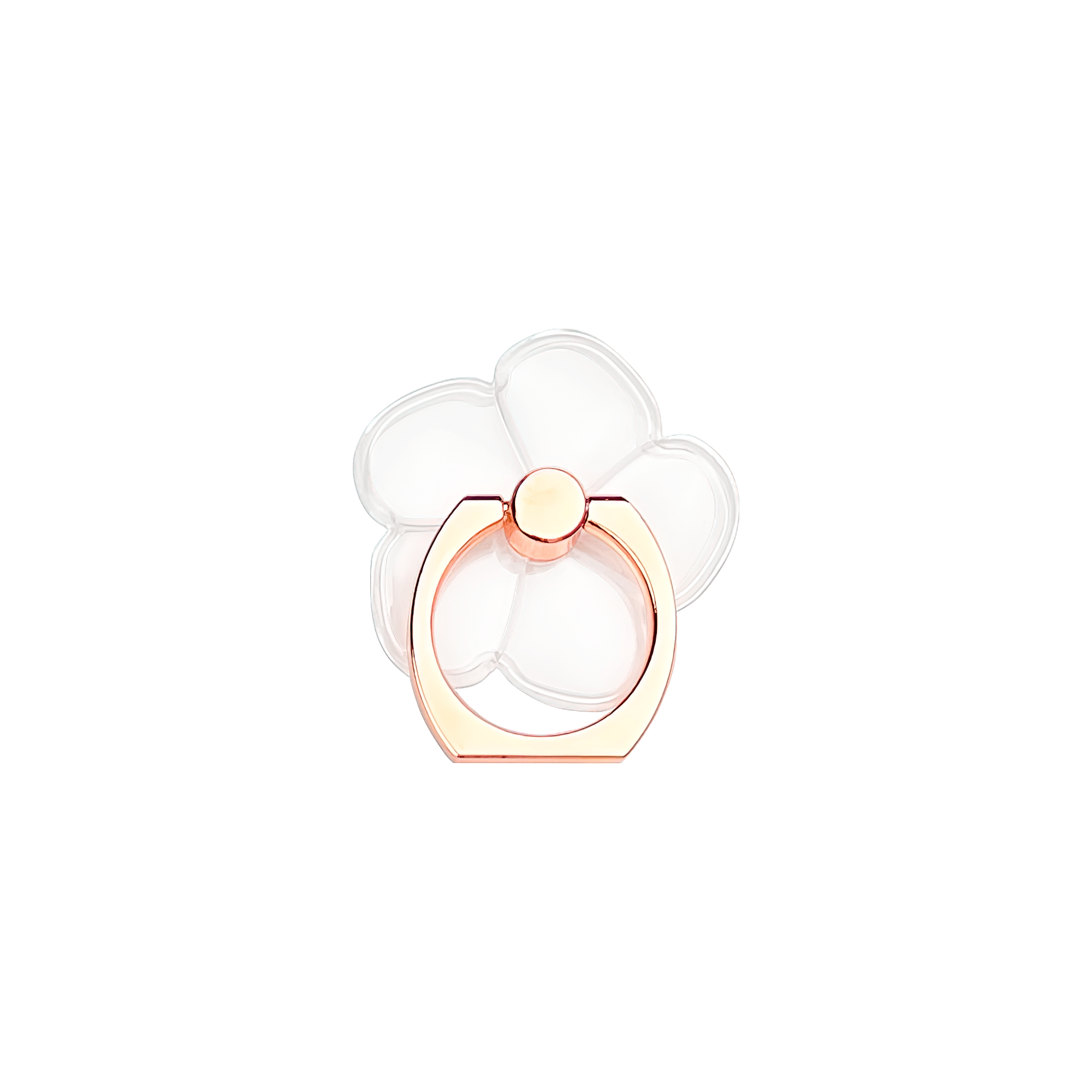 Rose Gold Petal Clear Flower Ring Holder