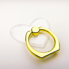 Gold Heartbeat Clear Heart Ring Holder Close Up