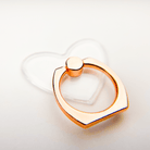 Rose Gold Heartbeat Clear Heart Ring Holder Close Up