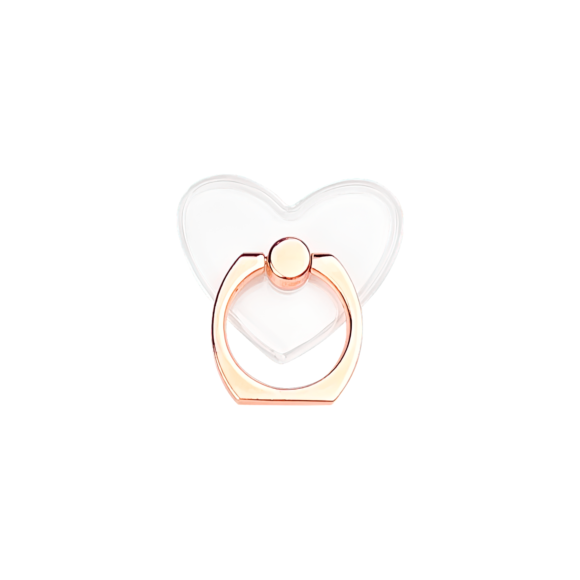 Rose Gold Heartbeat Clear Heart Ring Holder