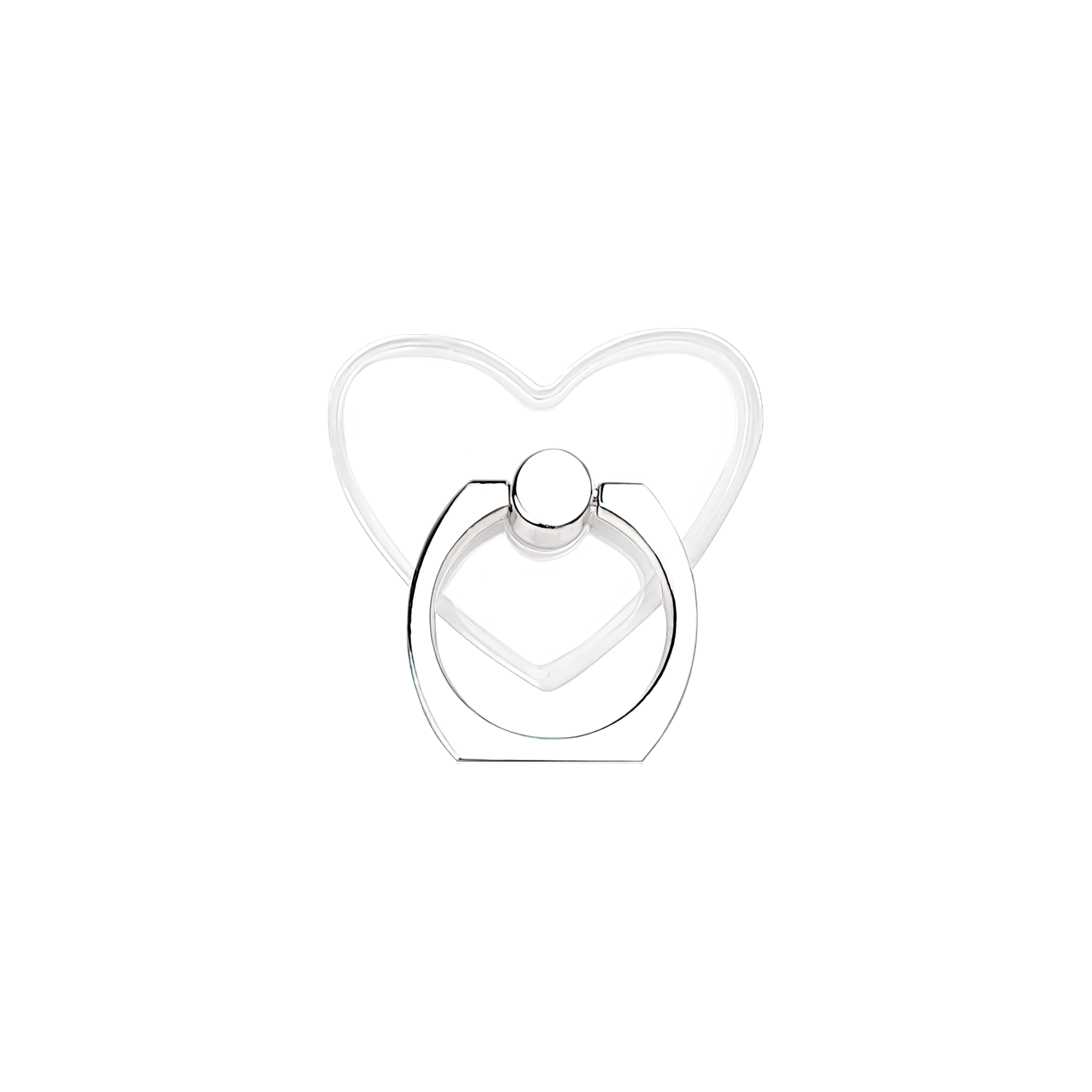 Silver Heartbeat Clear Heart Ring Holder