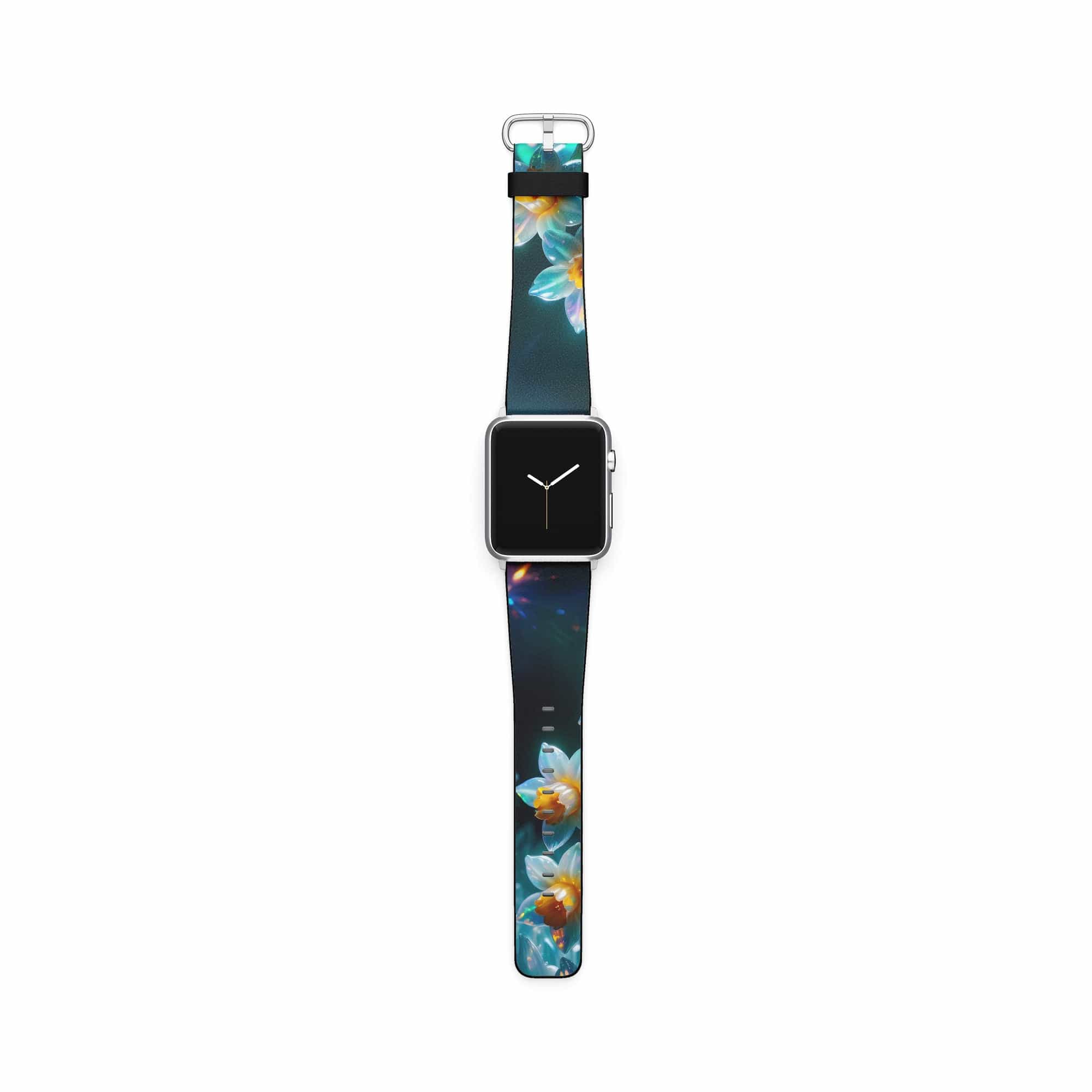 Delicate Shimmer | Crystal Flower Daffodil Apple Watch Band in Silver