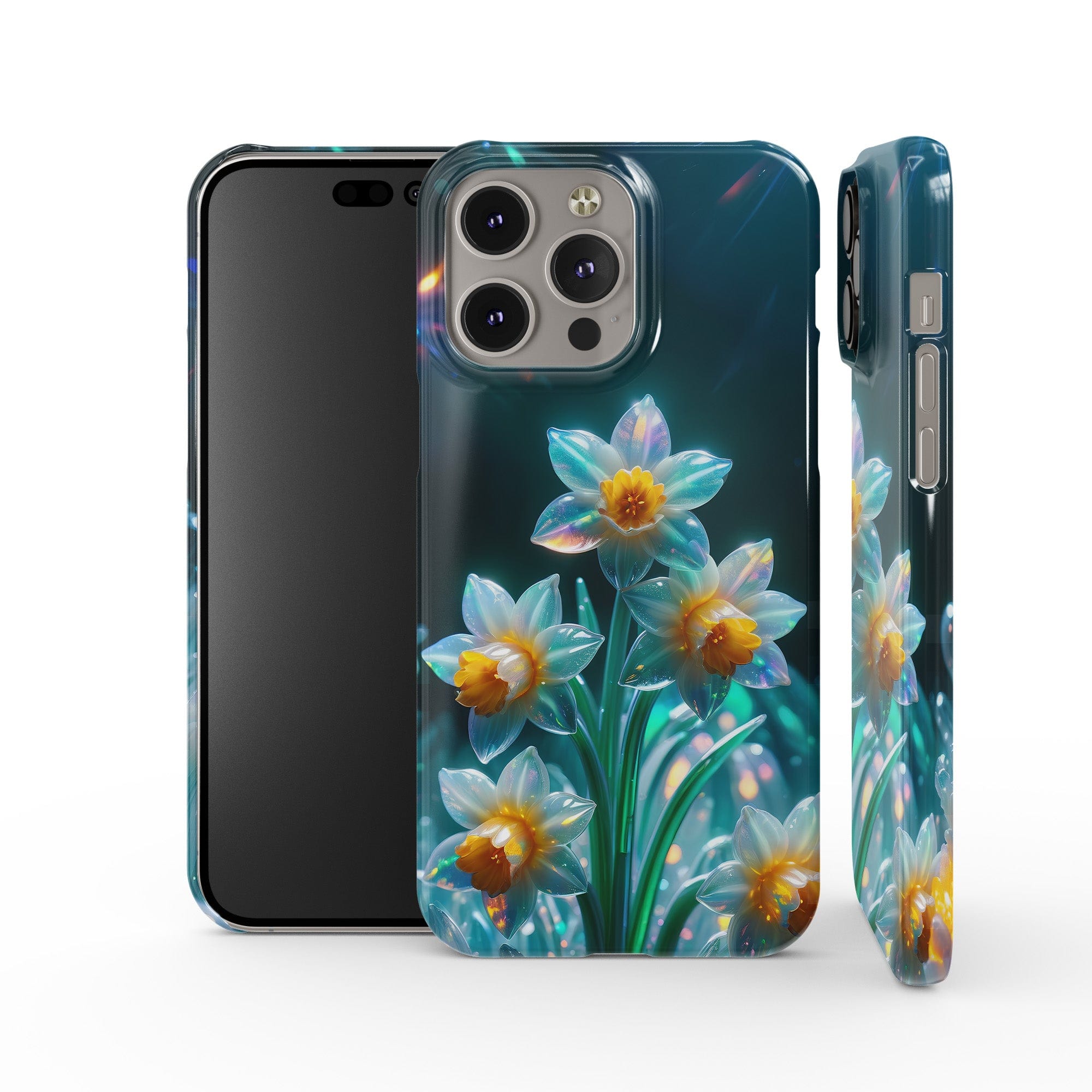 Delicate Shimmer | Crystal Flower Daffodil Case for iPhone 14 Pro Max