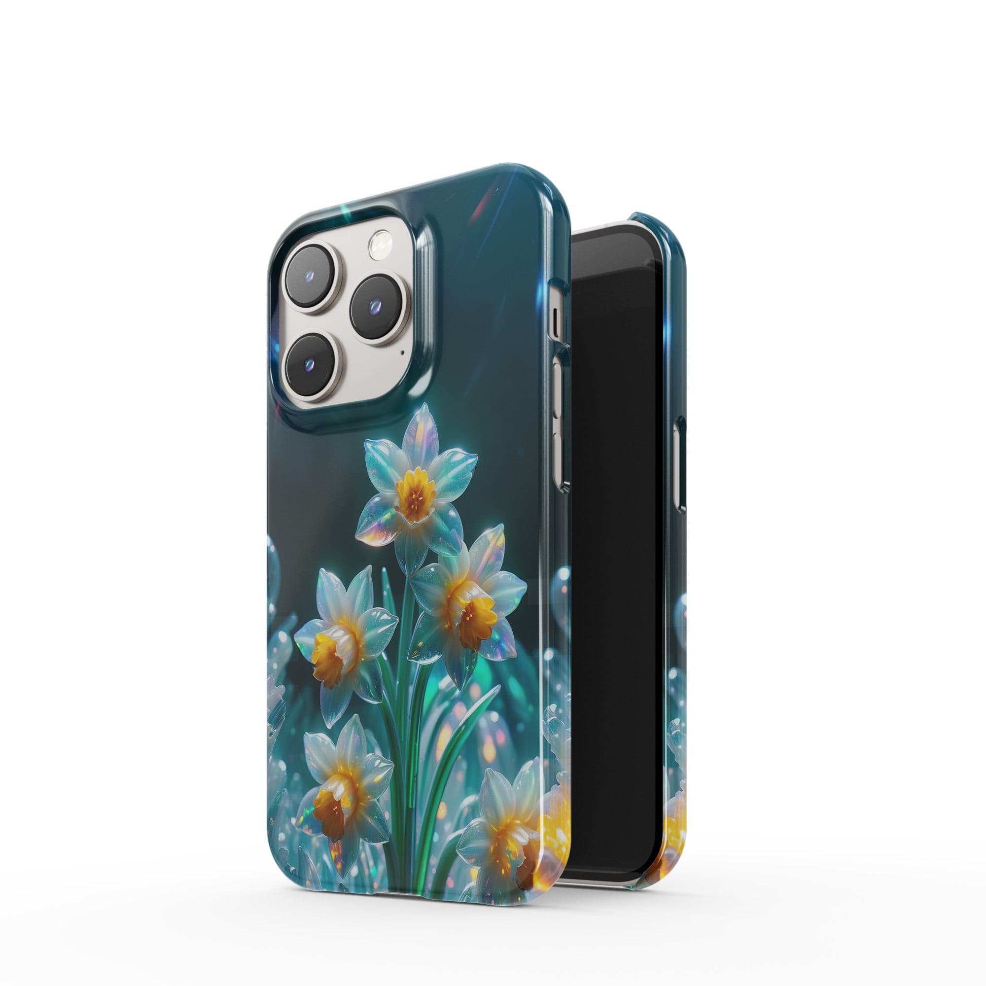 Delicate Shimmer | Crystal Flower Daffodil Case for iPhone 14 Pro