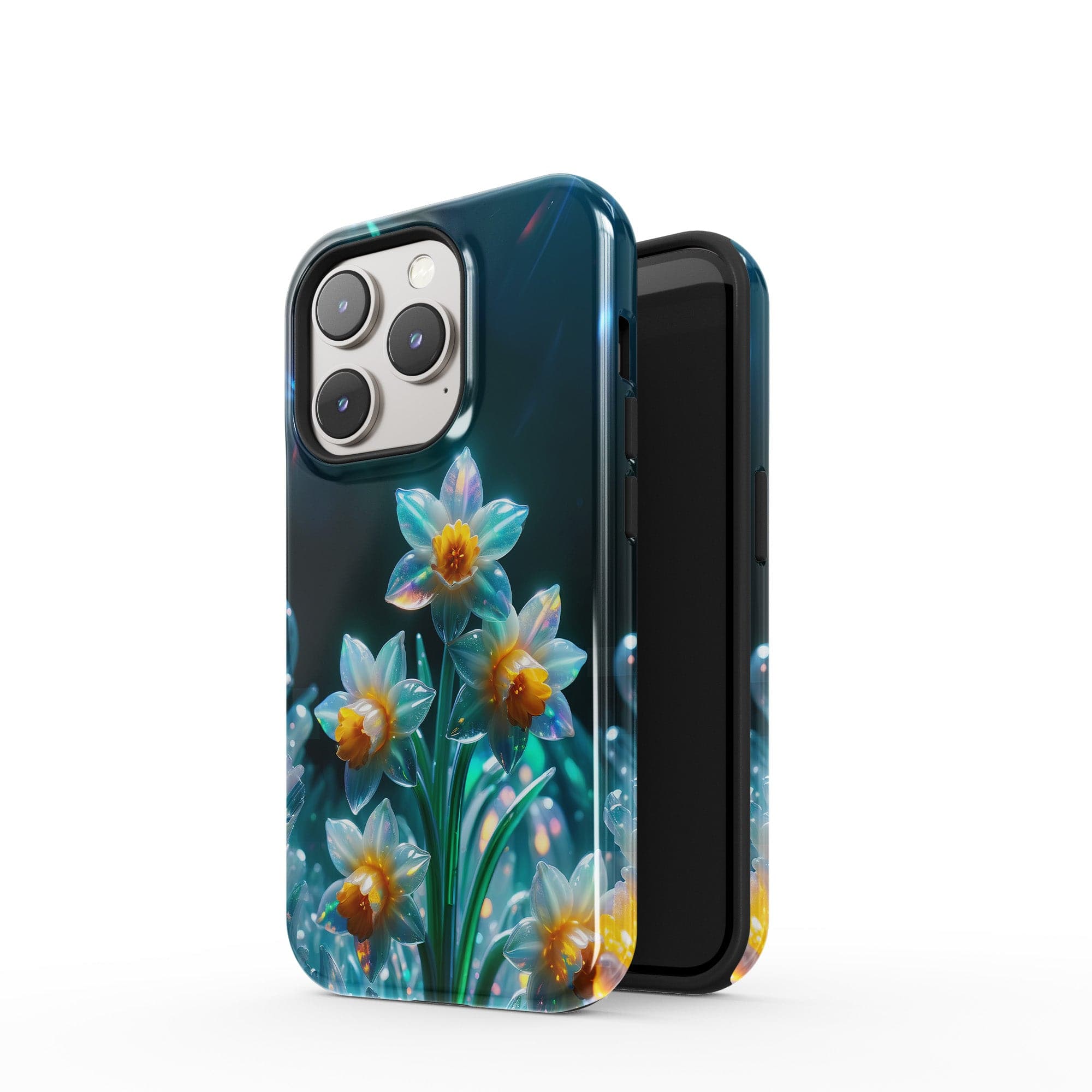 Delicate Shimmer | Crystal Flower Daffodil Case for iPhone 14 Pro