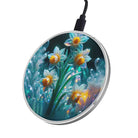 Delicate Shimmer | Crystal Flower Daffodil Wireless Charger in Silver