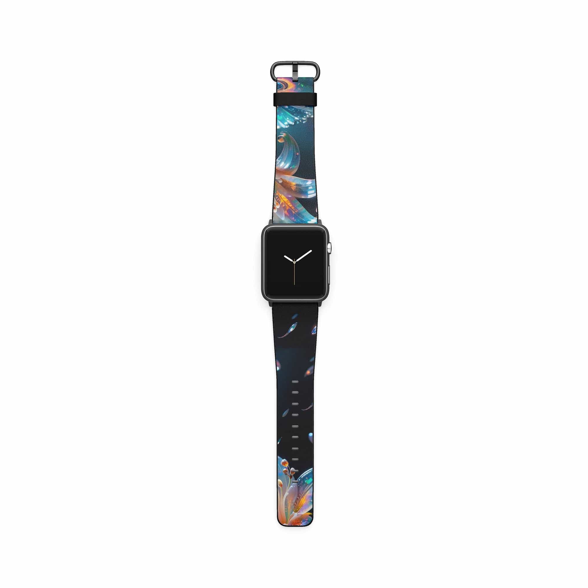 Eternal Prism | Crystal Flower Lily Apple Watch Band in Black