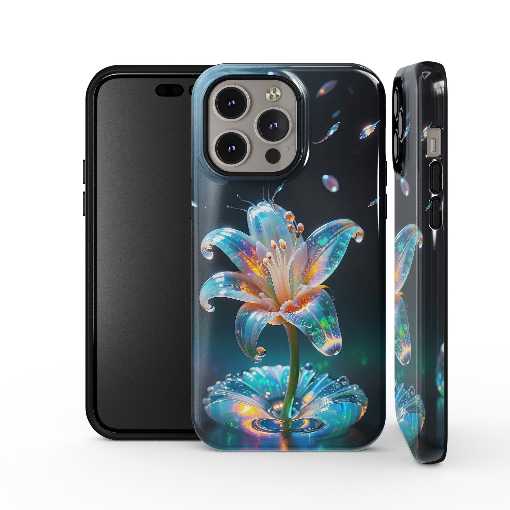 Eternal Prism | Crystal Flower Lily Case for iPhone 14 Pro Max