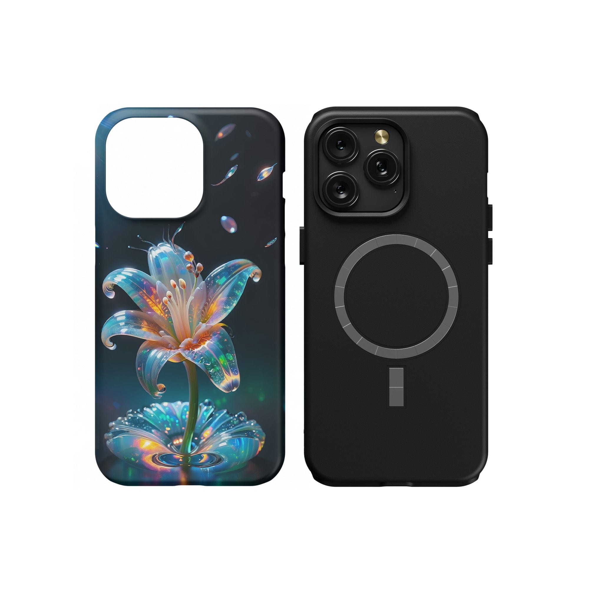 Eternal Prism | Crystal Flower Lily Case for iPhone 15 Pro Max