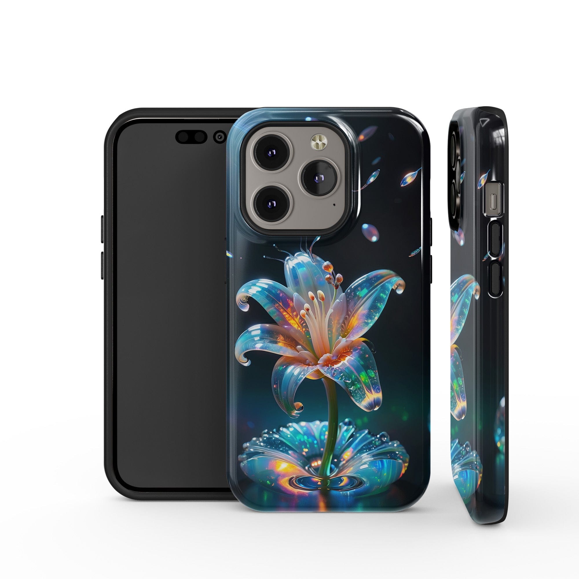 Eternal Prism | Crystal Flower Lily Case for iPhone 14 Pro