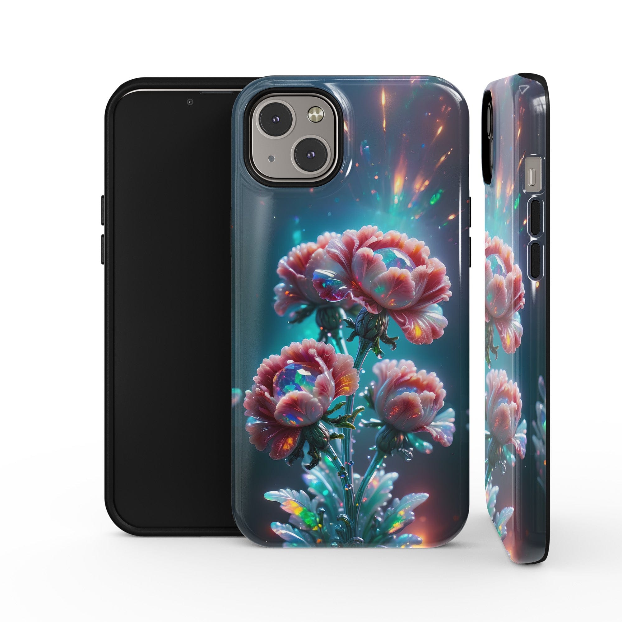 Exquisite Eruption | Crystal Flower Carnation Case for iPhone 14 Plus