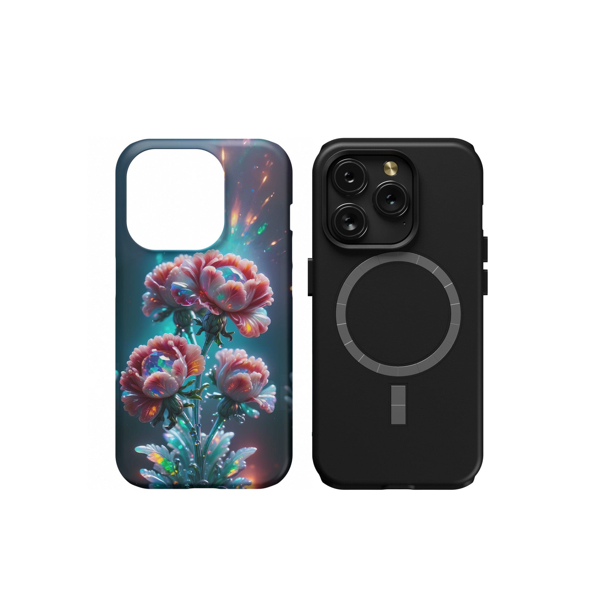 Exquisite Eruption | Crystal Flower Carnation Case for iPhone 15 Pro