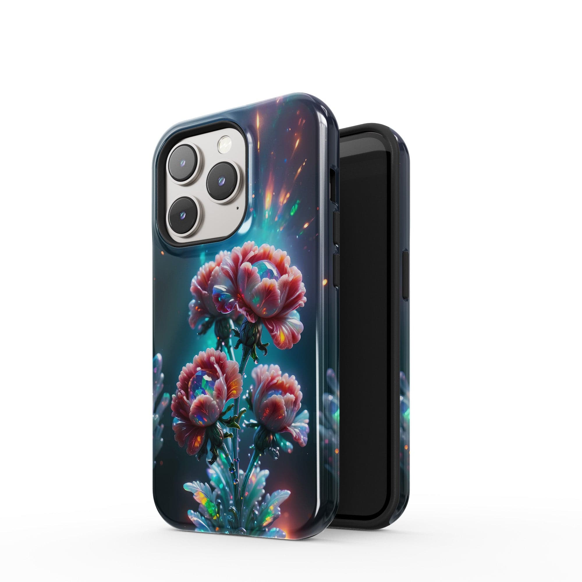 Exquisite Eruption | Crystal Flower Carnation Case for iPhone 14 Pro