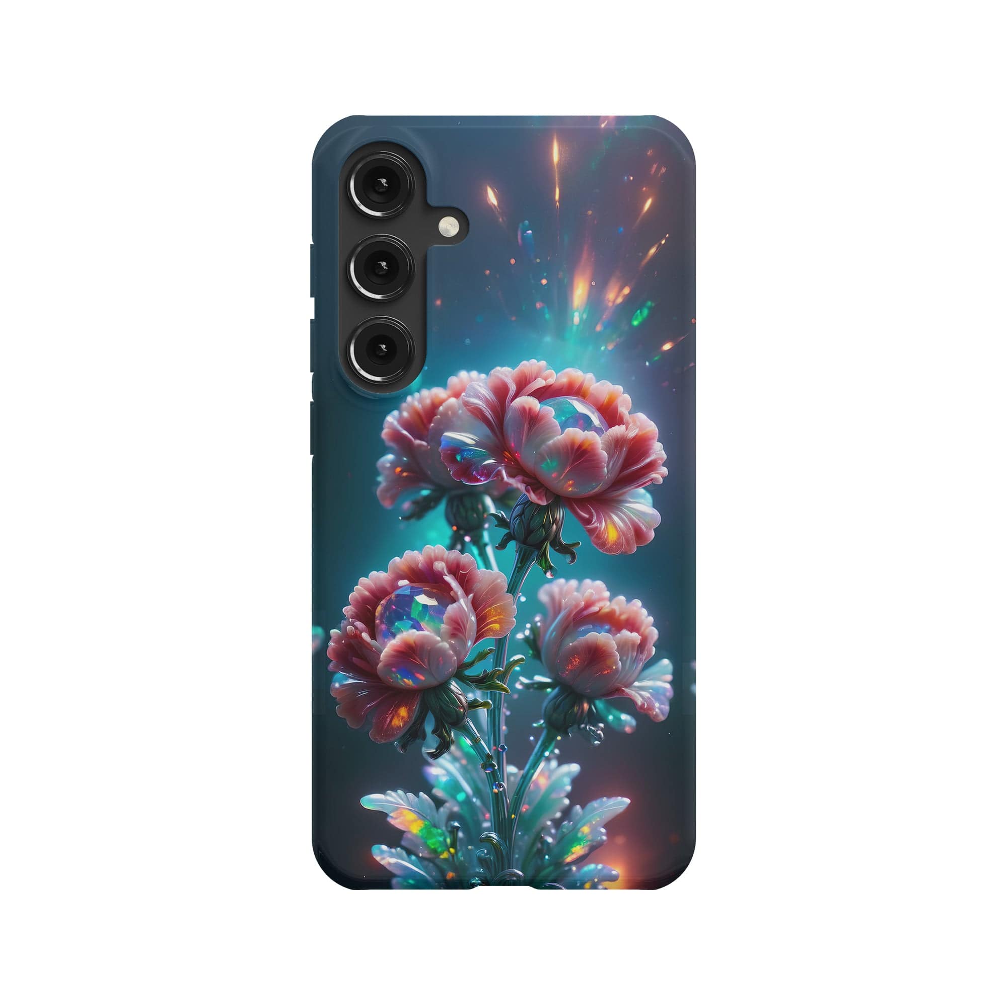 Exquisite Eruption | Crystal Flower Carnation Samsung Case for Galaxy S24 Plus