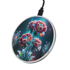 Exquisite Eruption | Crystal Flower Carnation Wireless Charger in Silver