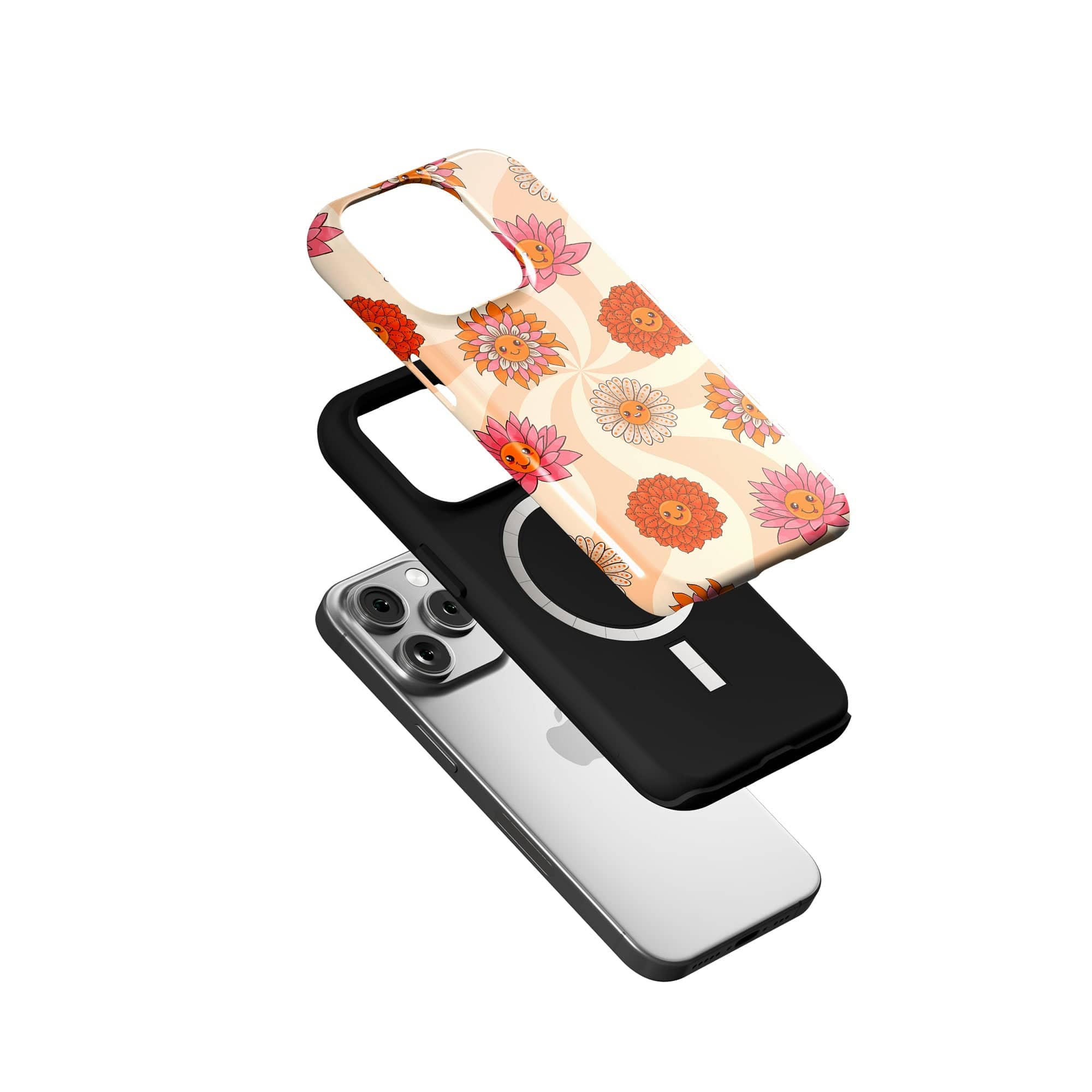 Far Out | Floral Smiley Face Case for iPhone 15 Pro