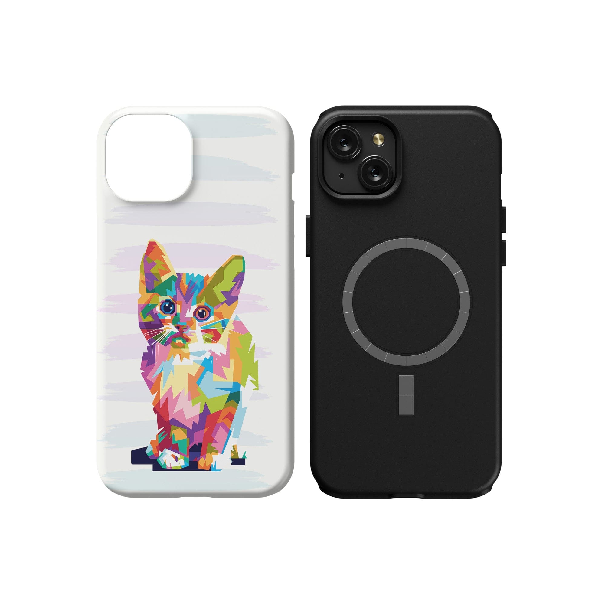 Fractal Canvas | Abstract Cat Case for iPhone 15 Plus