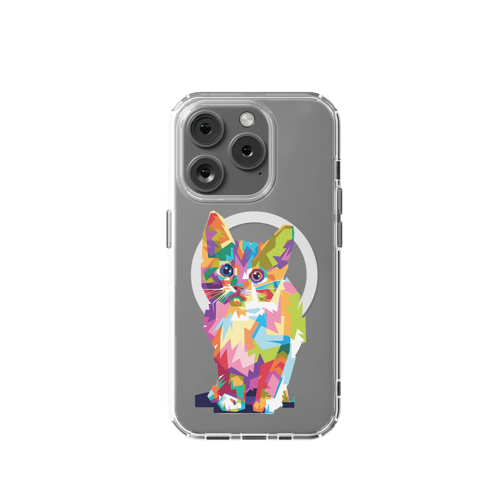 Fractal Canvas | Abstract Cat Case for iPhone 15 Pro