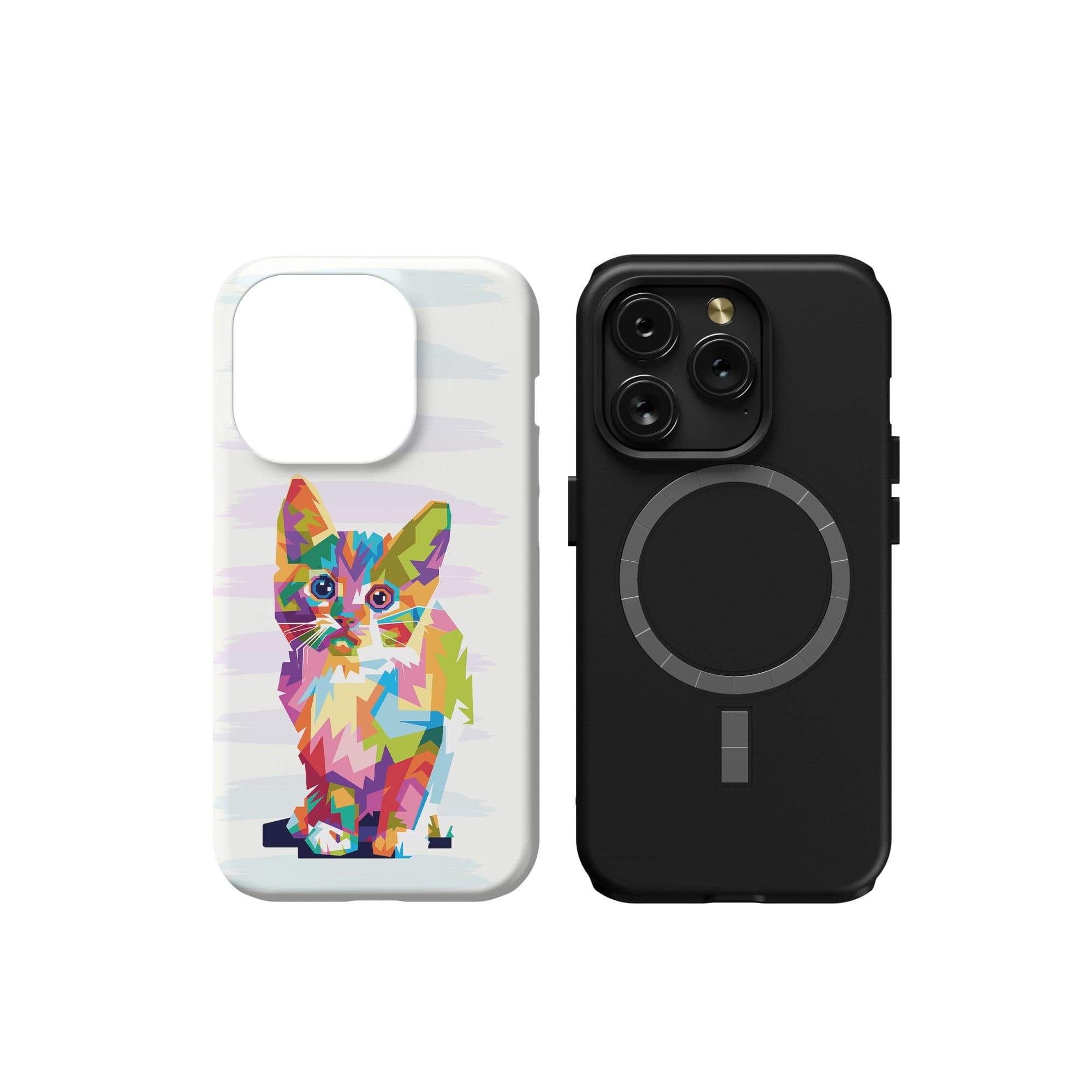 Fractal Canvas | Abstract Cat Case for iPhone 15 Pro