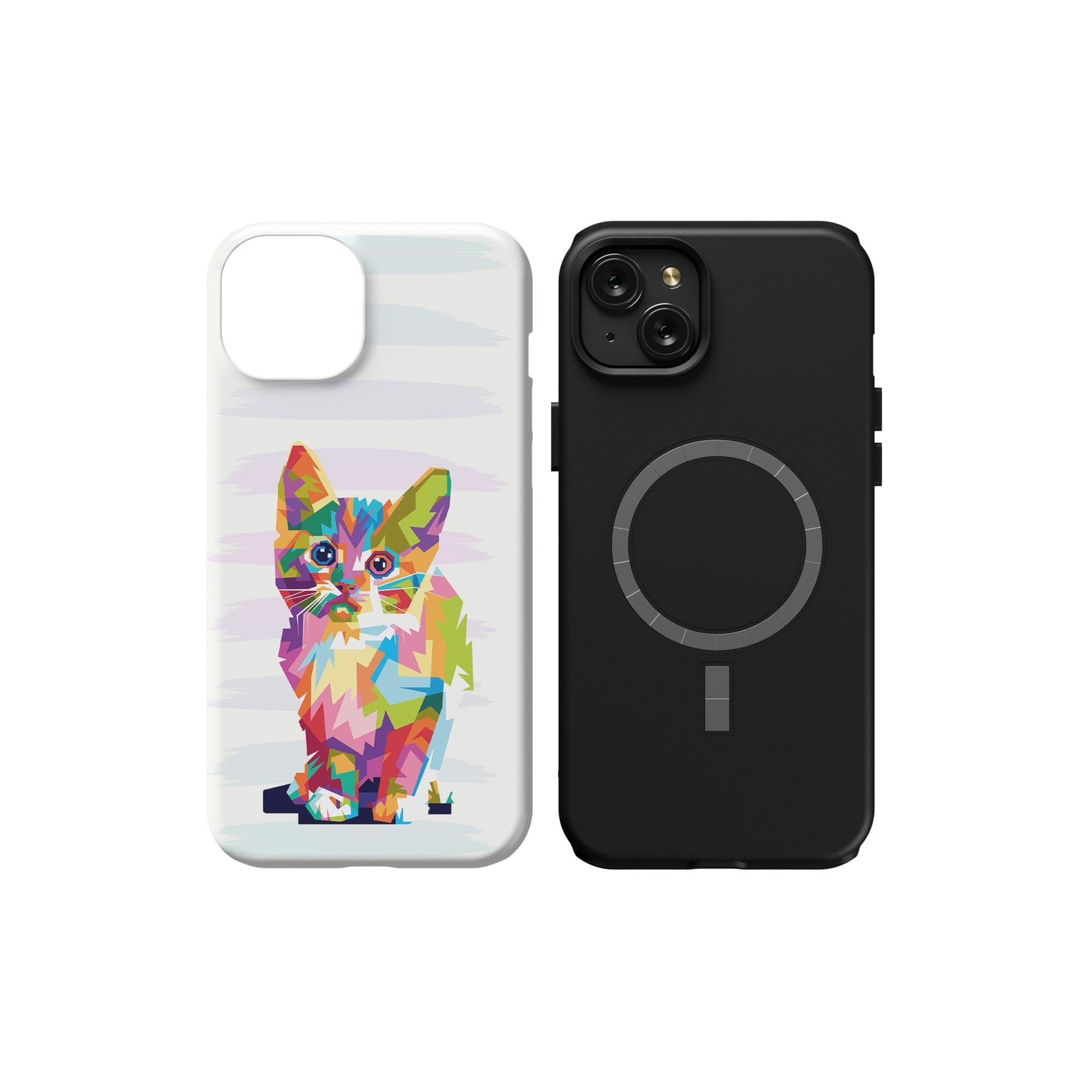 Fractal Canvas | Abstract Cat Case for iPhone 15