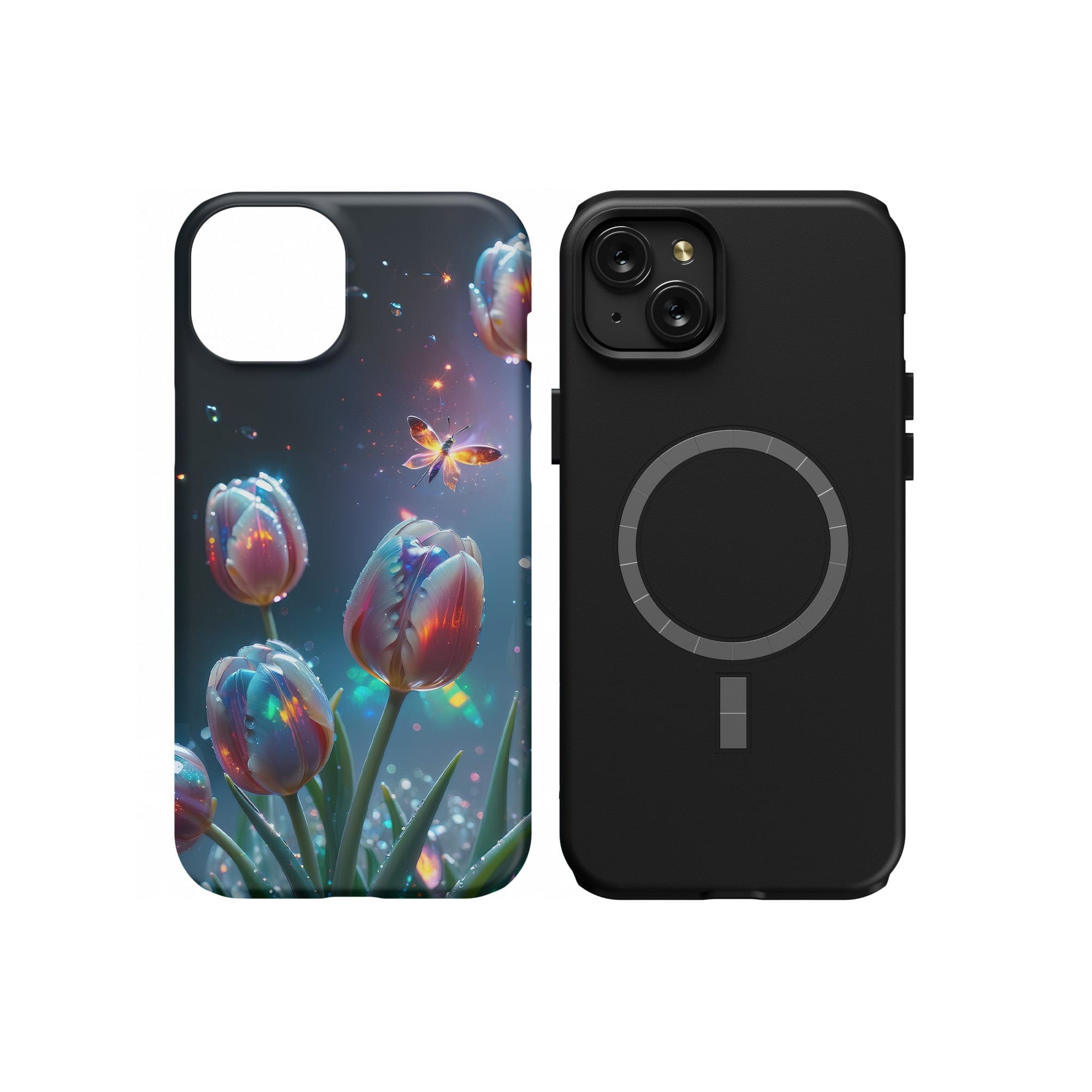 Gentle Twilight | Crystal Flower Tulip Case for iPhone 15 Plus