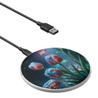 Gentle Twilight | Crystal Flower Tulip Wireless Charger in Silver