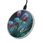 Gentle Twilight | Crystal Flower Tulip Wireless Charger in Silver