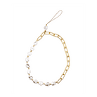 Golden Cascade Gold Coin Pearl Phone Charm