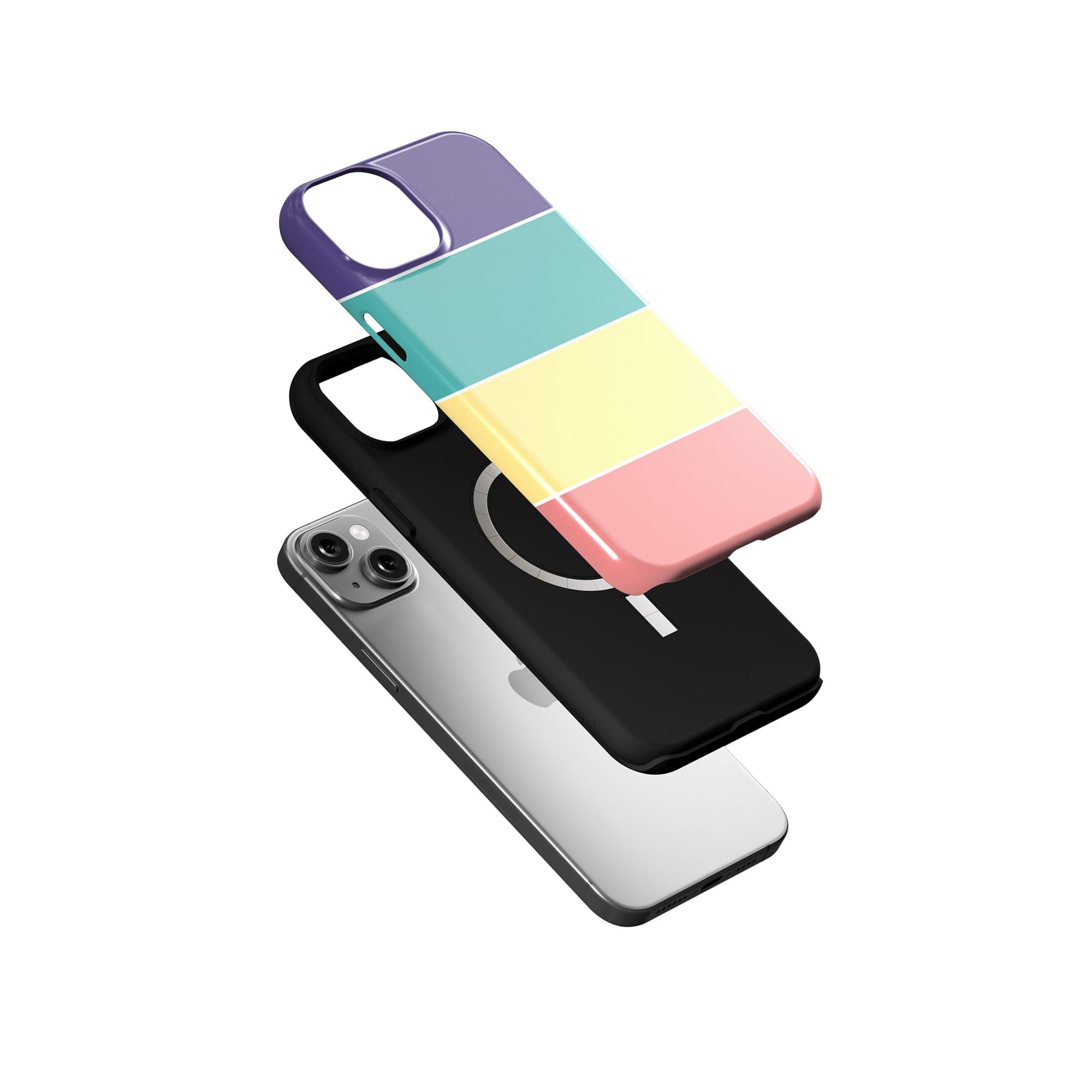 Pastel Stacks | Rectangle Shapes Case for iPhone 15