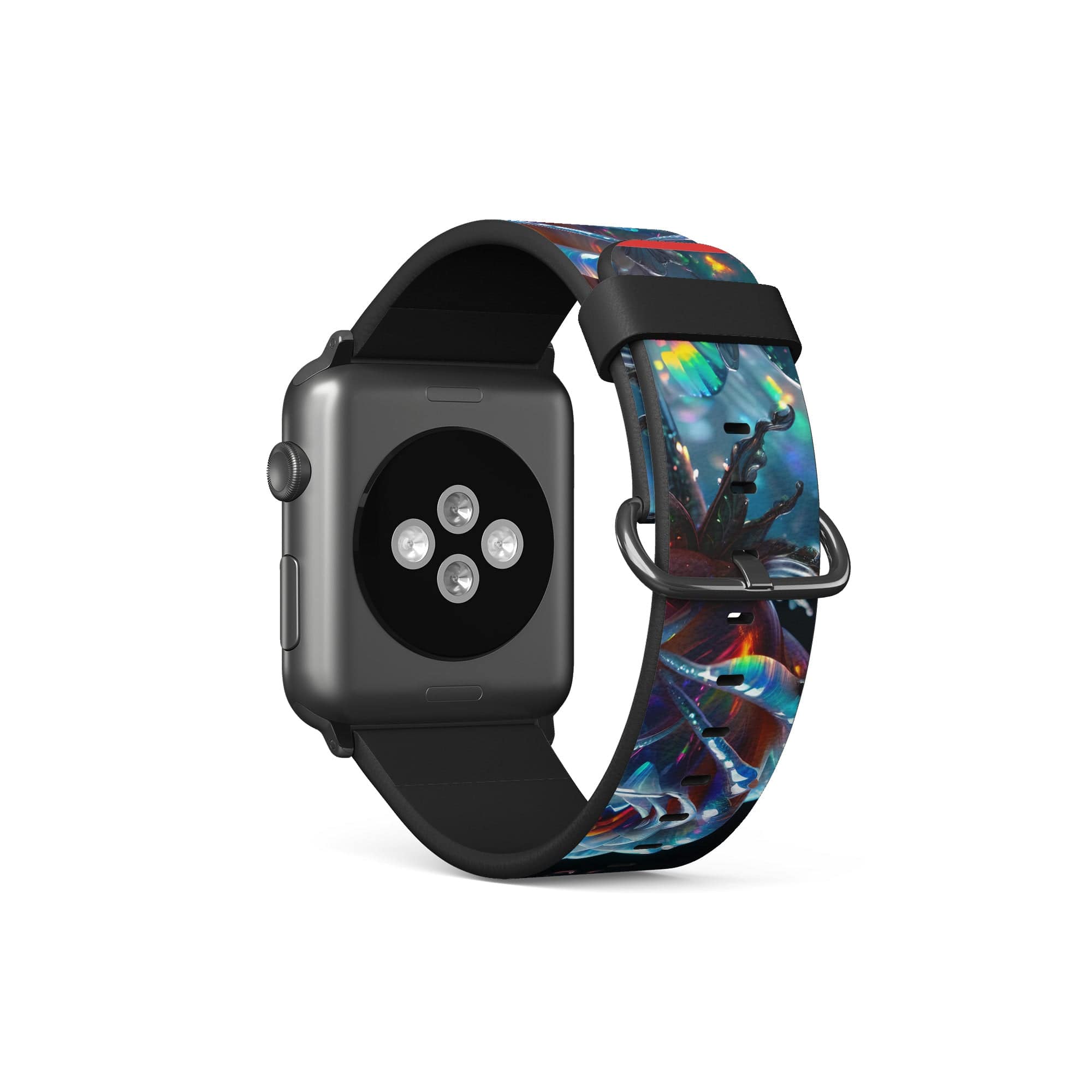 Petulant Petals | Crystal Flower Rose Apple Watch Band in Black