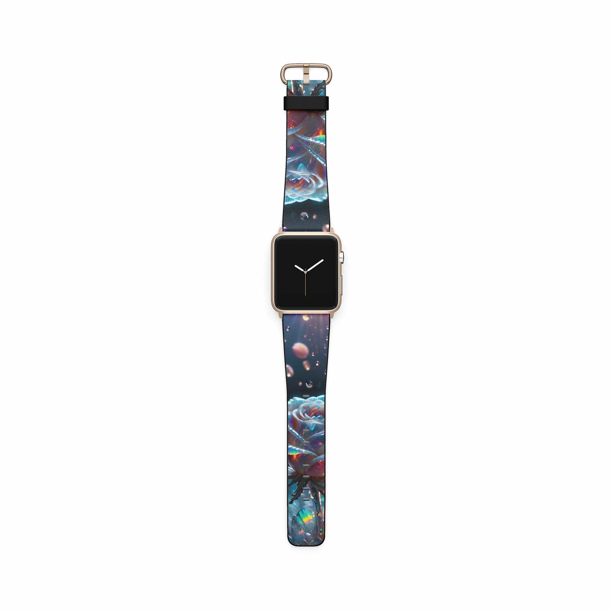 Petulant Petals | Crystal Flower Rose Apple Watch Band in Gold