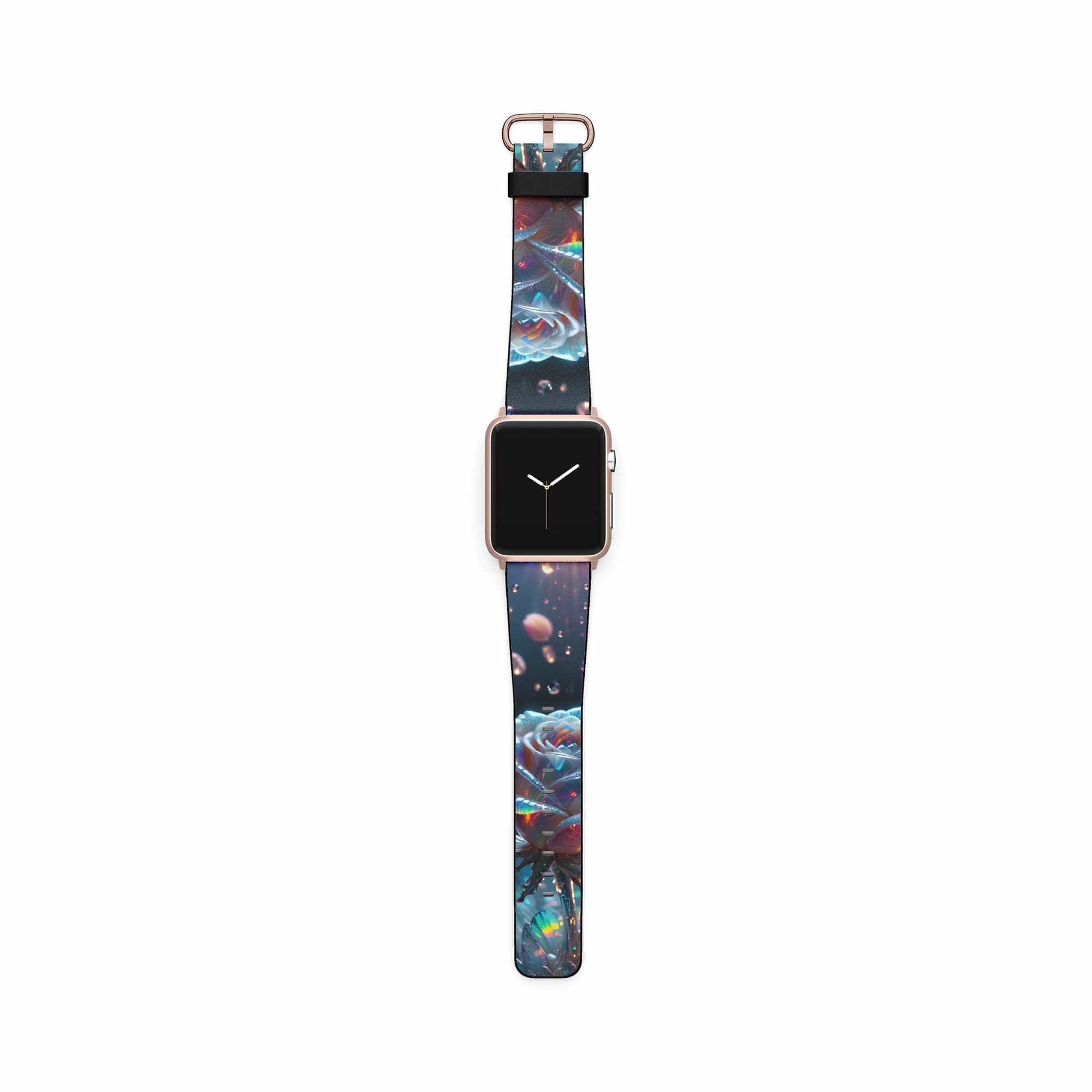 Petulant Petals | Crystal Flower Rose Apple Watch Band in Rose Gold