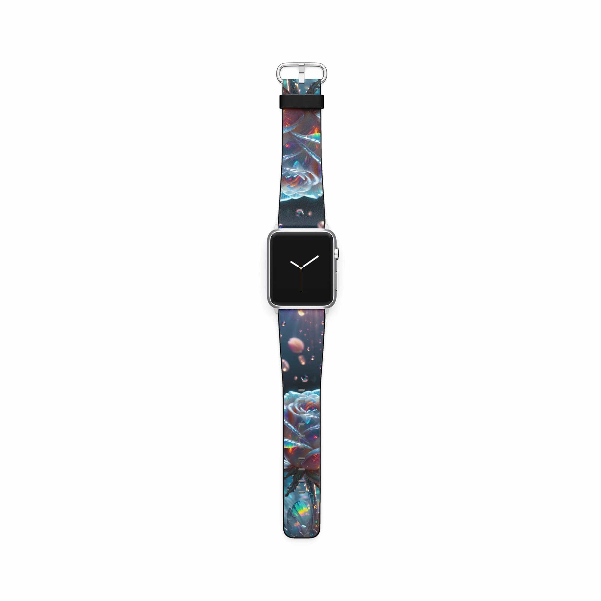 Petulant Petals | Crystal Flower Rose Apple Watch Band in Silver