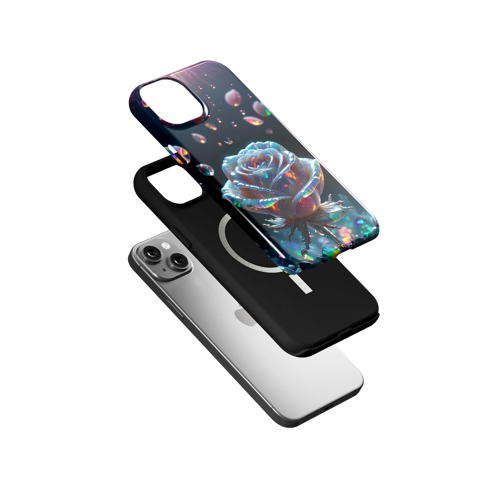 Petulant Petals | Crystal Flower Rose Case for iPhone 15