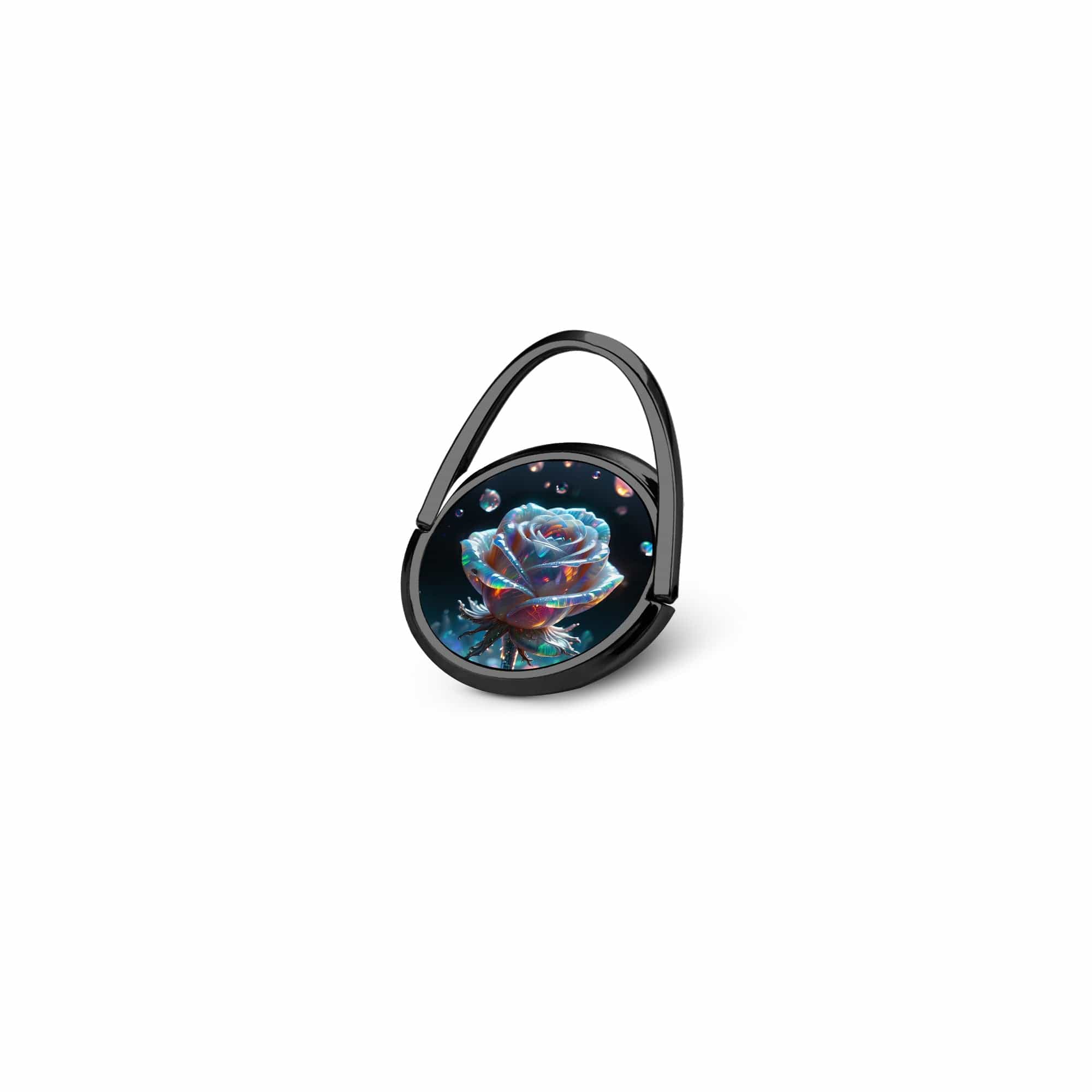 Petulant Petals | Crystal Flower Rose Ring Holder in Black