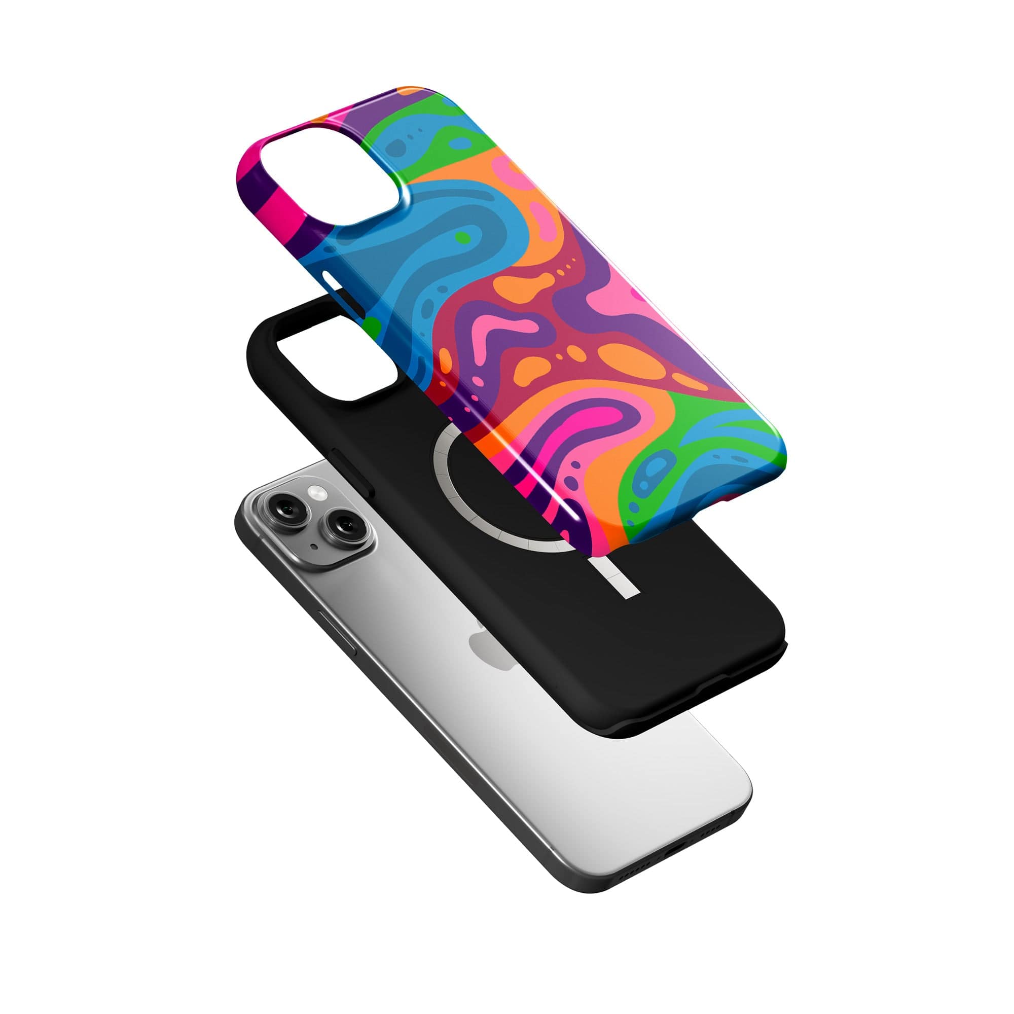 Psychedelic Flows | Colorful Abstract Fluid Case for iPhone 15 Plus