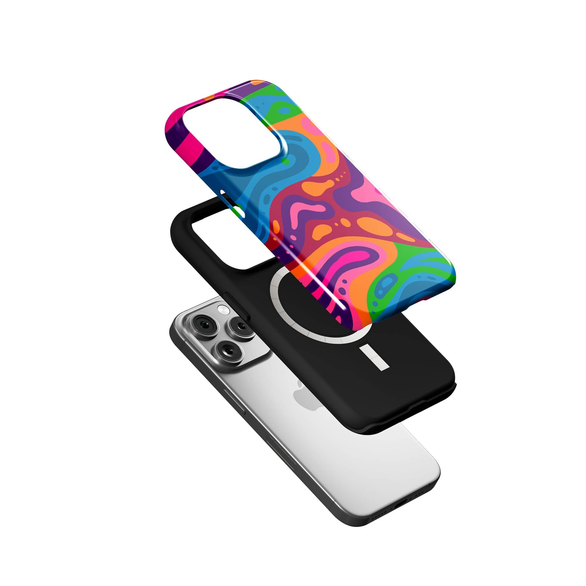 Psychedelic Flows | Colorful Abstract Fluid Case for iPhone 15 Pro