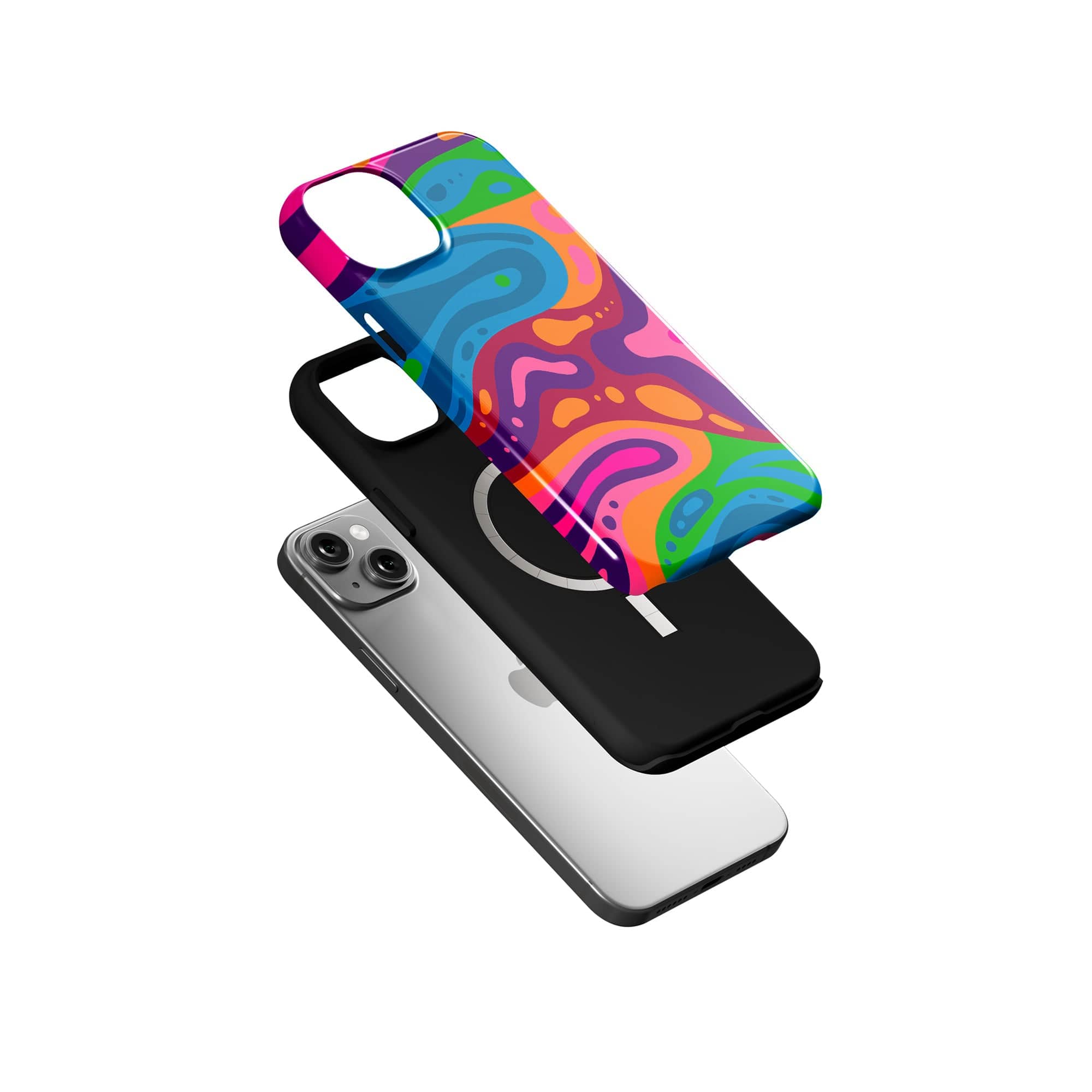 Psychedelic Flows | Colorful Abstract Fluid Case for iPhone 15