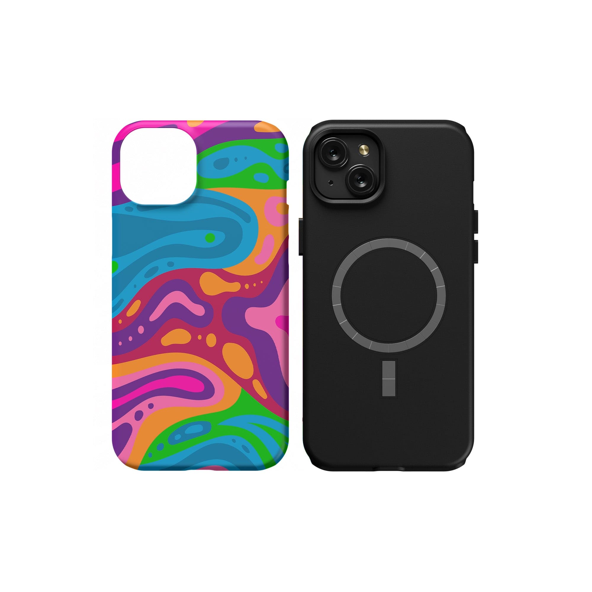 Psychedelic Flows | Colorful Abstract Fluid Case for iPhone 15