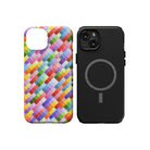 Rainbow Brick Roads | Colorful Mosaic Pattern Case for iPhone 15 Plus