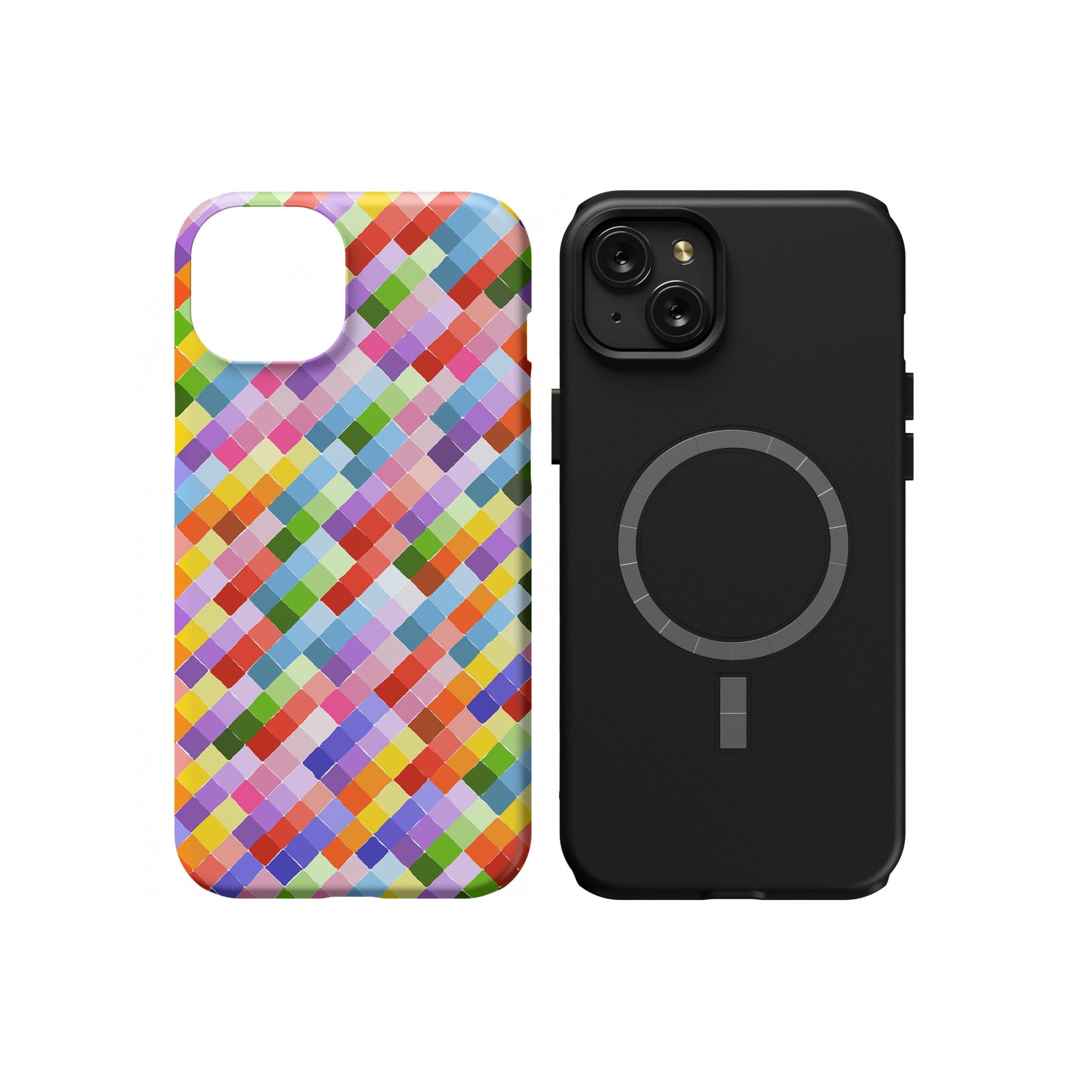 Rainbow Brick Roads | Colorful Mosaic Pattern Case for iPhone 15 Plus