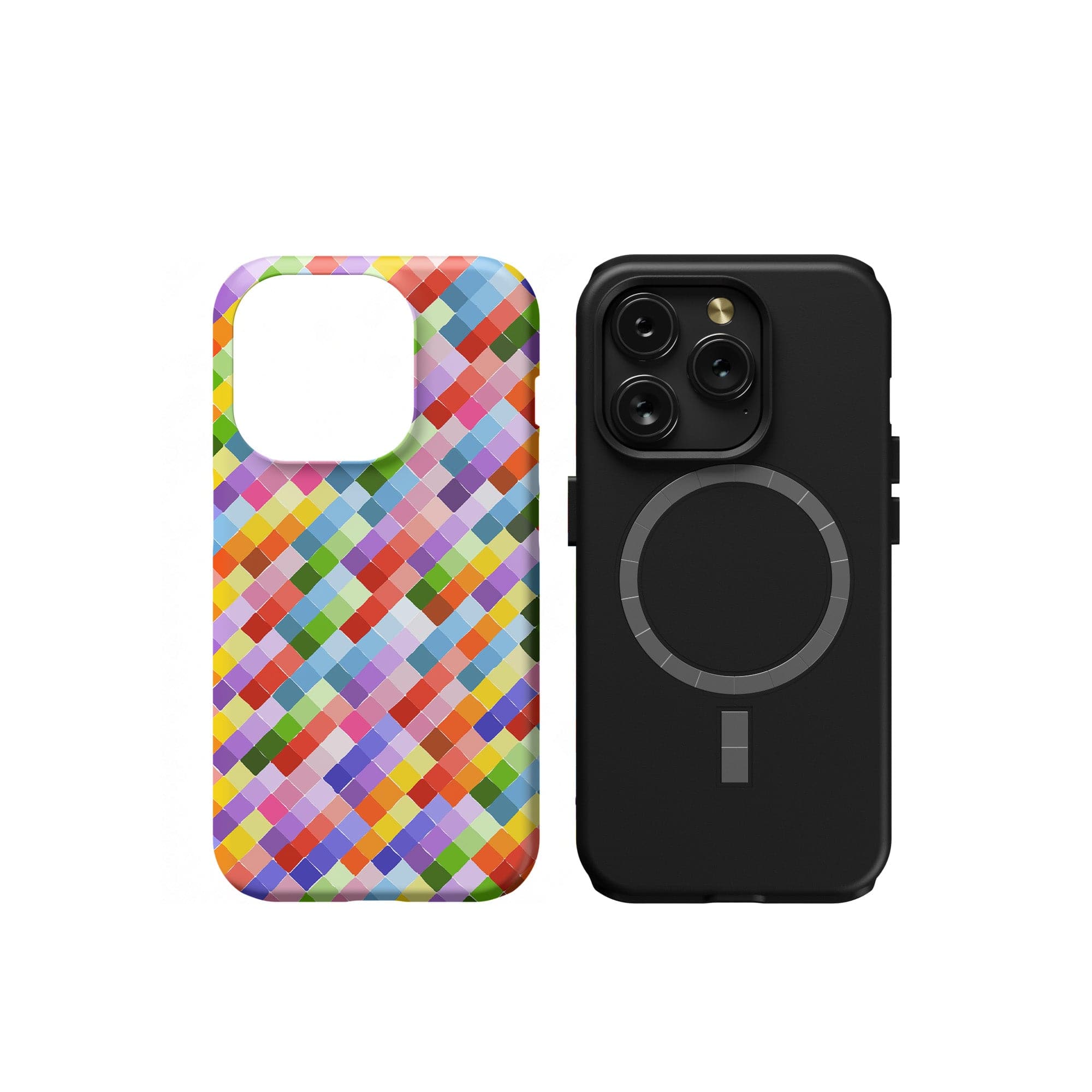 Rainbow Brick Roads | Colorful Mosaic Pattern Case for iPhone 15 Pro