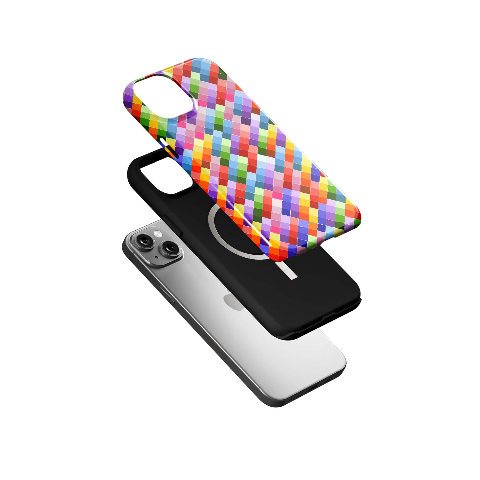 Rainbow Brick Roads | Colorful Mosaic Pattern Case for iPhone 15