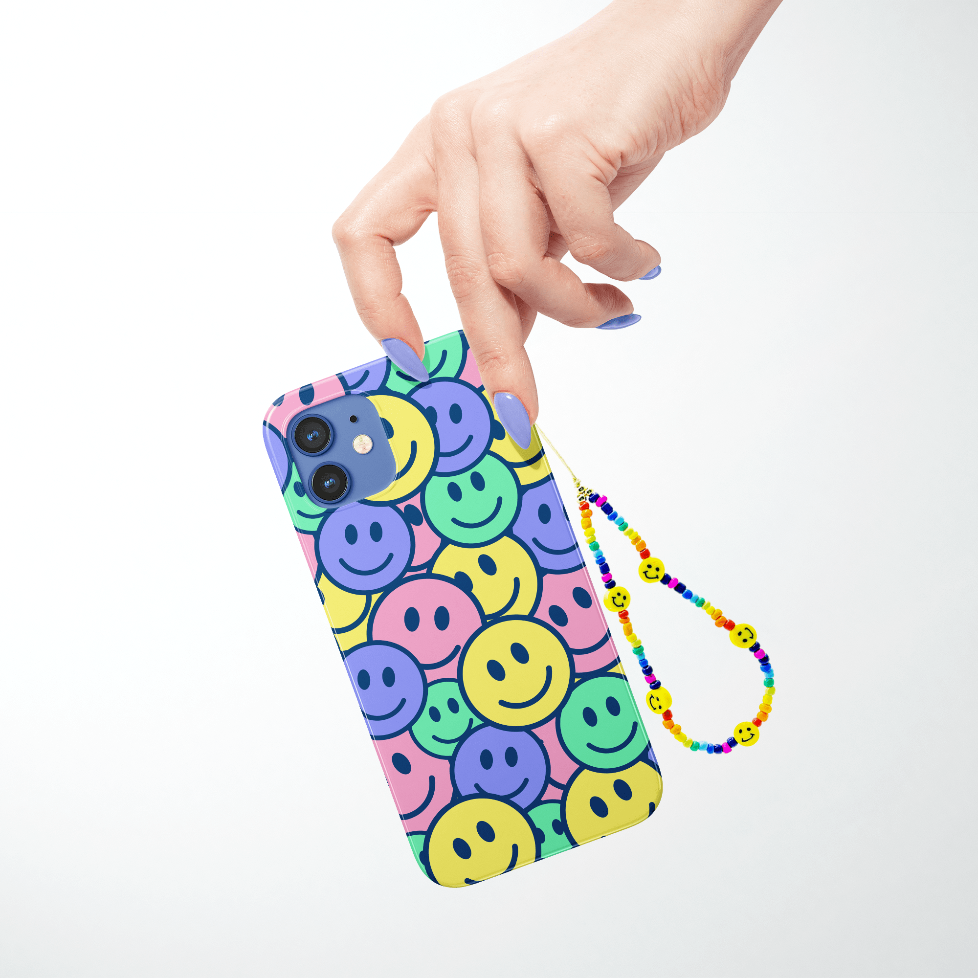 Rainbow Smiles Smiley Face Phone Charm on the Groovy Smiles Phone Case